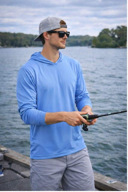 Blue UV Fishing Hoodie